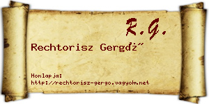 Rechtorisz Gergő névjegykártya